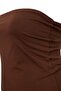 Kahverengi-Bej 2'Li Paket Fitted Crop Esnek Örme Bluz TBBSS26AF00083 - 9