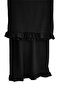 Black Frilly Ribbed Knitted Pajama Set Thmaw27Pt00041 - 8