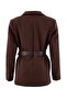 Koyu Kahverengi Kendinden Kemerli Blazer Ceket TWOSS26BC00040 - 8