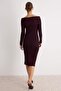 Mürdüm Carmen Yaka Bodycone Fitilli Maxi Boy Triko Elbise TWOAW27EL00012 - 4