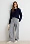 Navy Blue Spanish Sleeve Soft Textured Knitwear Sweater Twoaw27Kz00090 - 2