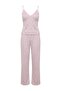 Gri-Pembe Dantelli Çizgili Örme Pijama Takımı THMAW27PT00070 - 6