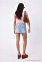 Pembe Düz Fitted Bisiklet Yaka Standart Kol Kısa Crop Dantel Örme Bluz TWOSS26BZ00995 - 7