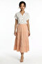 Women's Elastic Waist Layered Muslin Long Skirt