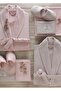 طقم روب حمام من الخيزران المطرز ثلاثي الأبعاد من أنيتا - 6 قطع - بودرة/حجر - 2