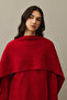 Mohair Blended Scarf Sweater Red - 4