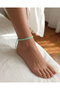 Green Knitted Macrame Anklet, Rope Anklet, Water Resistant Anklet, Gift for Women - 3