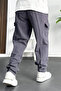 Smoked Baggy Men's Trousers - With Cargo Pocket and Pockets Edw131 - 3