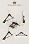 Business Class 5 Pieces 44 cm Italian Hook Solid Wood Suit Hanger Coat Hanger Jacket Hanger - 4