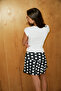 Klises women's soft and flexible fabric polka dot ruffled mini black and white / patterned skirt - 6