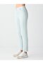 Blue Regular Leg High Waist Pocketed Woven Trousers - 4