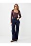 Bitter Brown Square Neck Slim Fit Long Sleeve Knitted Blouse - 3