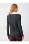 Anthracite Melange Slim Fit High Neck Long Sleeve Knitwear Blouse - 5