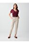 Stone Side Pocket High Waist Regular Leg Woven Trousers