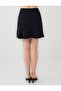 Black Straight Cut Regular Waist Mini Knitted Skirt - 6