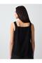 Black Square Neck Sleeveless Linen Blend Blouse - 6