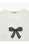 Cotton Slim Fit Short Sleeve Crew Neck Bow Print T-Shirt - 5