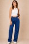 High Waist Women's Palazzo Jeans – Stretchy Denim Fabric, Straight Wide Leg, Modern Jean - 6