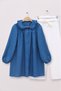 Baby Collar Buttoned Tunic -Indigo - 2