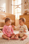 2-Piece Long Sleeve 100% Cotton Organic Printed Snap Fastener Baby Bodysuit 625-635 - 2