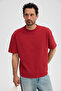 Dunno Men's 100% Organic Cotton Round Neck Regular Fit Red T-Shirt - 2