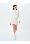 Round Neck Gold Button Detailed Plush Cardigan with Pockets