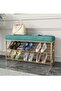 2-Tier Shoe Storage Bench with Seat,Mesh Shelves,Sturdy Metal Frame for Entryway,Hallway - 2
