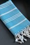 2-Piece Peskir Set, 2 Pieces 55X85 cm Cotton Kitchen, Drying, Head, Hand, Tea, Wedding, Hammam, Bath Towels, Quick-Drying Sultan Blue and White Striped - 5