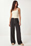 Modal Pants with Zipper Detail and Pockets Lyy0143 Black
