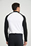 Black Sleeve White Garnished Zippered Long Sleeve Men's Riding T-Shirt - 7