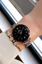 Original Women's Wristwatch, Cut Glass Waterproof Black Color Steel Band - Bracelet Gift Dkby2049C6 - 4