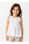 Pleated White Natural Girl's Blouse