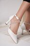 Stoned women's white high heeled shoe tr12ms03b - 7