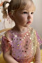 Yellow Star Printed Short Sleeve Girls' Tulle Crop Top - 4
