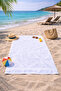 White Beach Towel 100% Cotton Certified Sea & Pool Towel 70X130Cm Diamond Pattern Border - 5