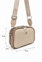 Women's Beige-Tan Multi-Compartment Cross Shoulder Bag with Adjustable Strap Daily Use Zipper Bag - 4