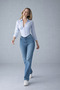 Women's Stretchy Wide-Leg Blue Palazzo Jeans - 3