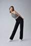 Women's Stretchy Wide-Leg Black Palazzo Jeans - 7