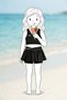Girl's Sporty Black Color Ribbed Crop Shorts Skirt Bottom Top Set - 4