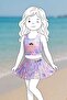 Girl's Sky Cloud Patterned Crop Top - Shorts Skirt Pleated Bottom Top Set - 4