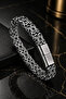 Men's Double Row King Chain Steel Bracelet Stainless Steel Modern Stylish Interlocking Bracelet - 4