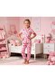 Hello Kitty Themed Thin Milan Fabric Pink Shirt Collar Buttoned Short Sleeve Spring Seasonal Girls' Pajama Set - 6