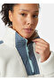 Hha.49581_Hha.047_Imperial Pile Zip Blue Stand Collar Regular Patterned Women's Fleece Sweatshirt - 3