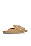 Beige Leather Women Espadrilles Slipper 01Wn1632