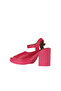 Fuchsia Leather Women's Heeled Sandals 01Wy12303 - 5