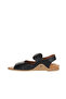 Black Leather Women's Sandals 01Wu7600 - 3