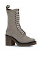 Beige Suede Women's Heeled Boots 01Wt2902 - 2