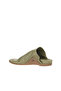 Khaki Leather Women's Flat Slippers 01Wu7602 - 5