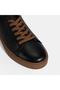 Men's Navy Blue Lace-Up Leather Casual Shoes - 6