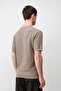 Beige Premium Textured Men's Knitwear T-Shirt - 4